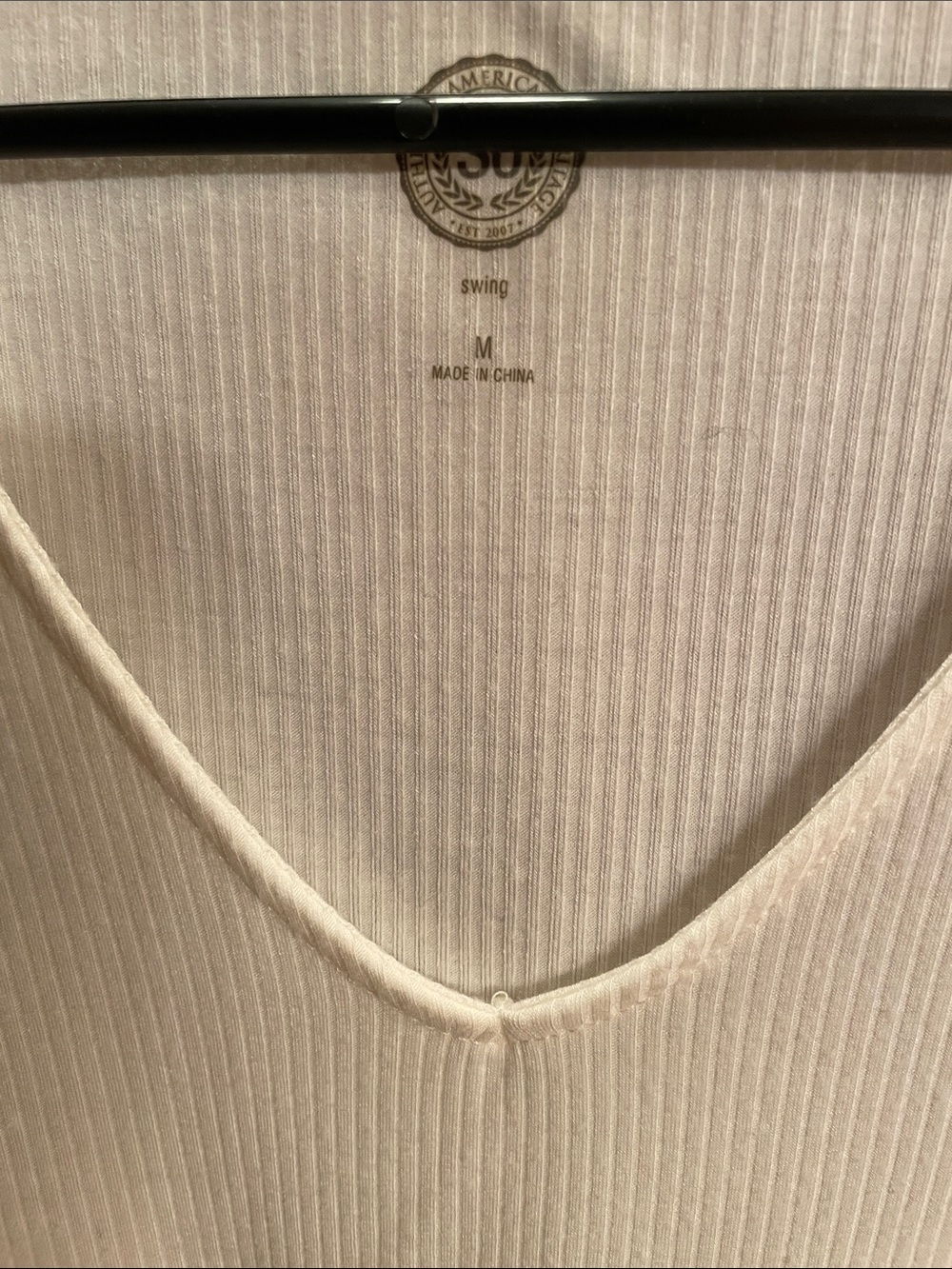 SO Cream Ribbed V-Neck Cold-Shoulder Top - Picture 4 of 11